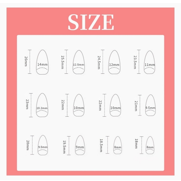 Floral Pink French Full Cover Stick on Nails Almond Glossy Gradient Pink NWT - Picture 6 of 6